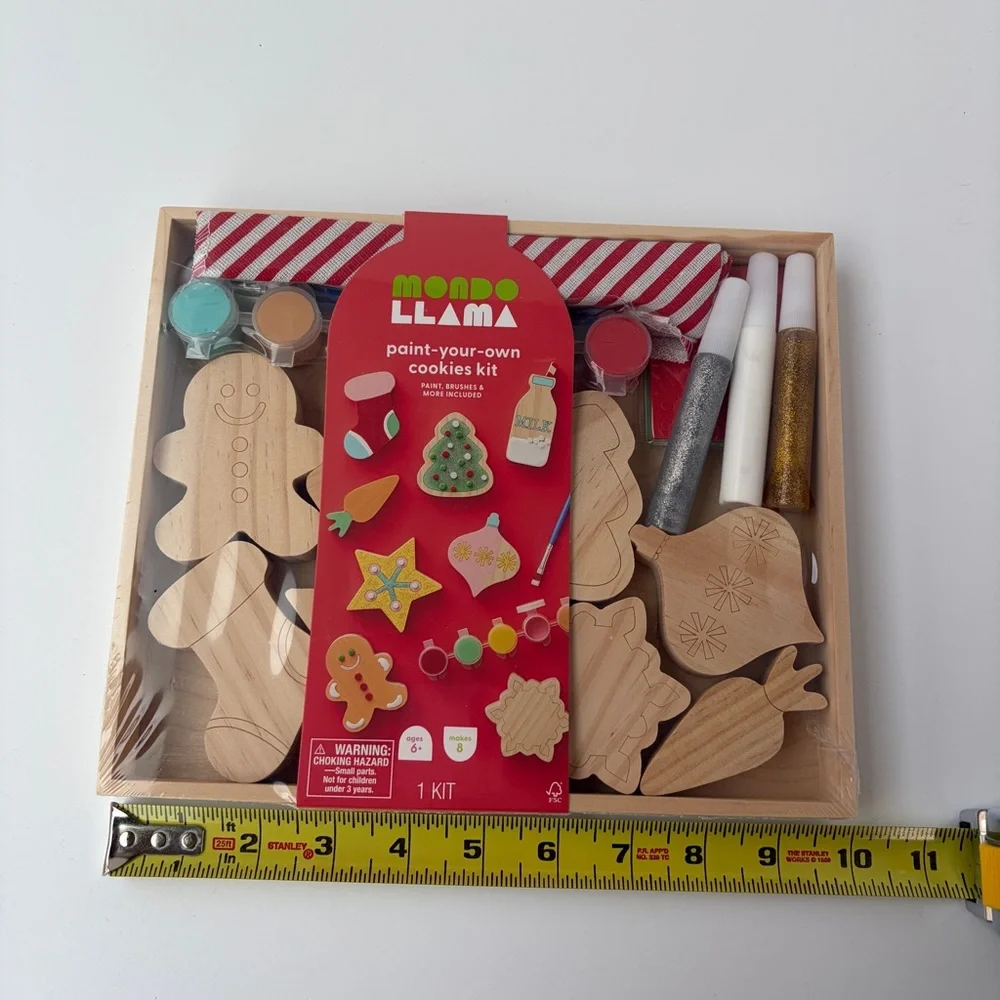 NWT Mondo Llama 2024 Wooden Paint Your‎ Own Christmas Cookies Craft Art Project